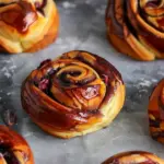 Chocolate Raspberry Swirl Brioche Buns