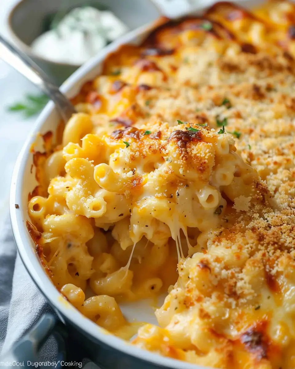 Southern Baked Mac and Cheese with Turkey Bacon: A Comforting Delight