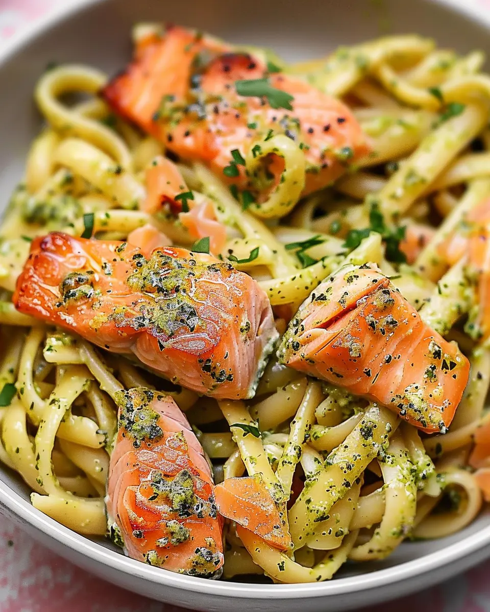 salmon pesto pasta: easy weeknight meal for busy food lovers