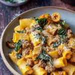 Creamy Rigatoni with Butternut Squash and Spicy Sausage