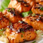 Glazed Honey Garlic Salmon Bites