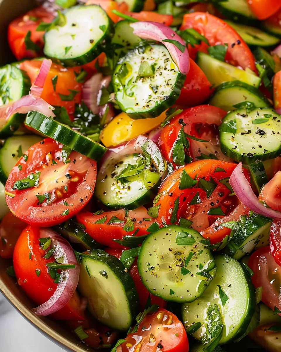 Tomato Cucumber Salad Recipe: Refreshing &amp; Healthy with Turkey Bacon