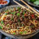 Mongolian Ground Beef Noodles Recipe