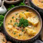 Hearty Cheddar Garlic Herb Potato Soup