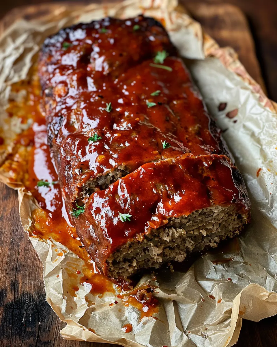 Comforting Homemade Meatloaf with Turkey Bacon and Chicken Ham