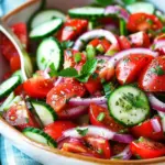 Mediterranean Salad with Tomato and Cucumber