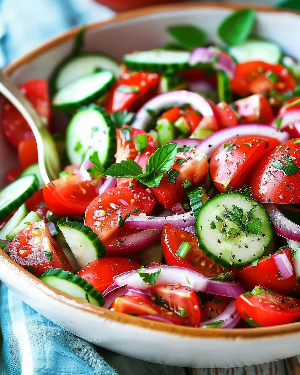 Mediterranean Salad with Tomato and Cucumber: Easy and Refreshing Recipe