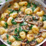Creamy Spinach and Mushroom Gnocchi