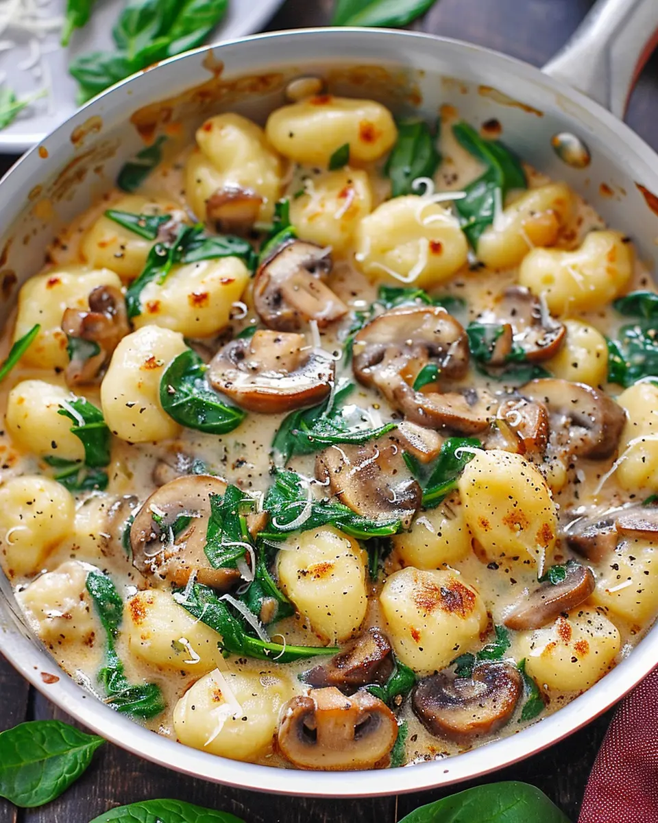 Creamy Spinach and Mushroom Gnocchi: A Quick Indulgent Delight