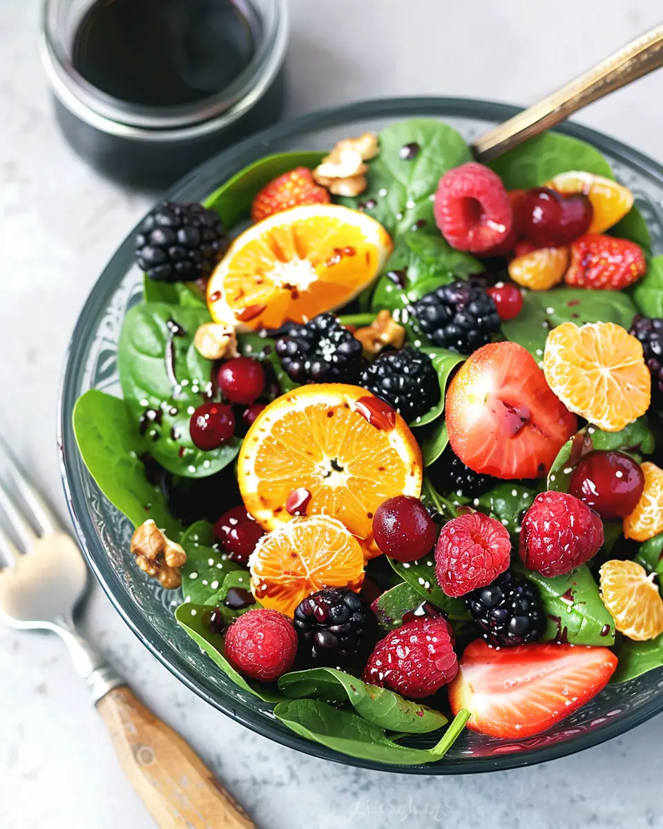 Berry Orange Spinach Salad: Easy Citrus Balsamic Vinaigrette Recipe