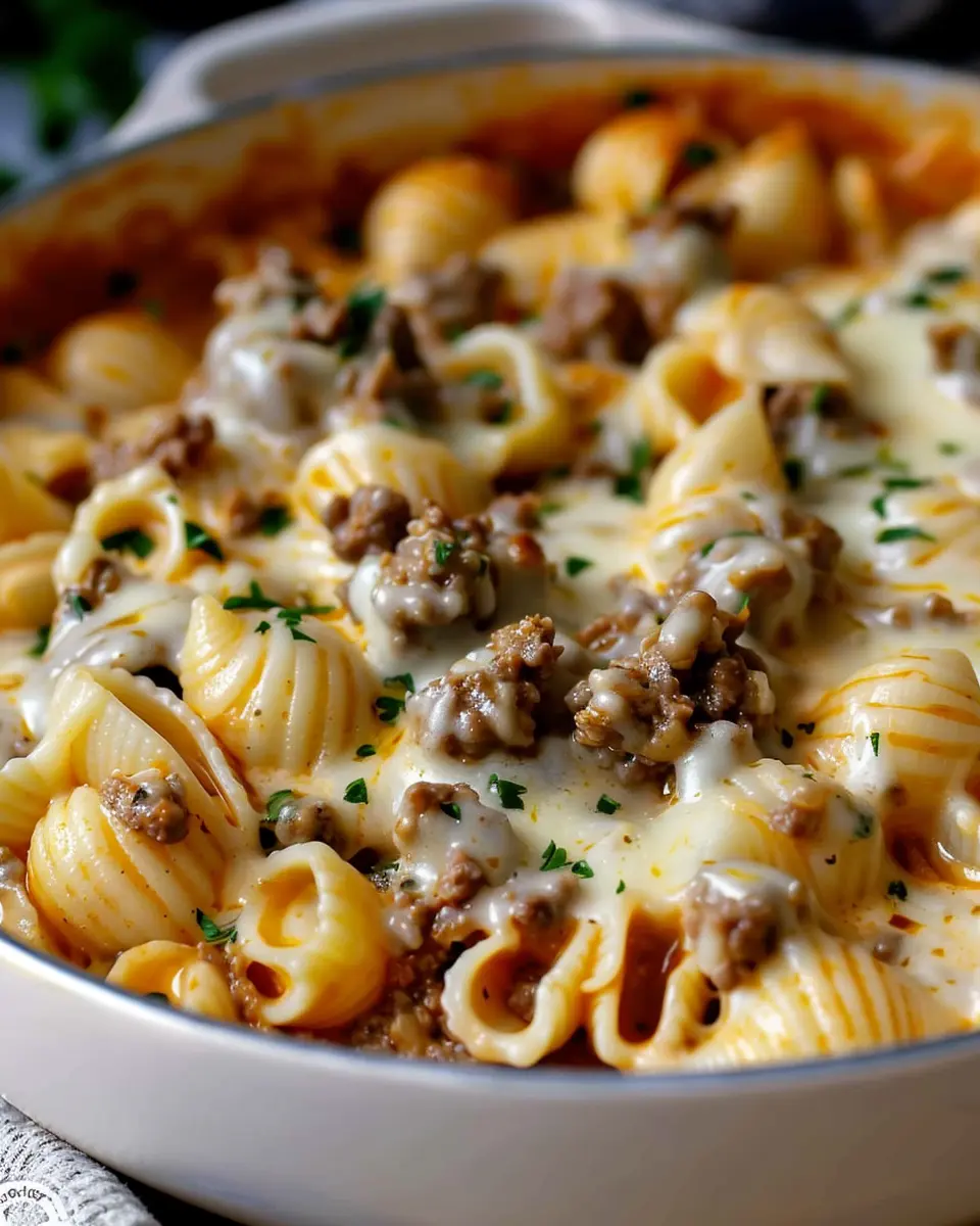 Creamy Beef and Shells: A Comforting Indulgence for Dinner