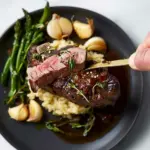 Ribeye and Roasted Garlic Pan Sauce