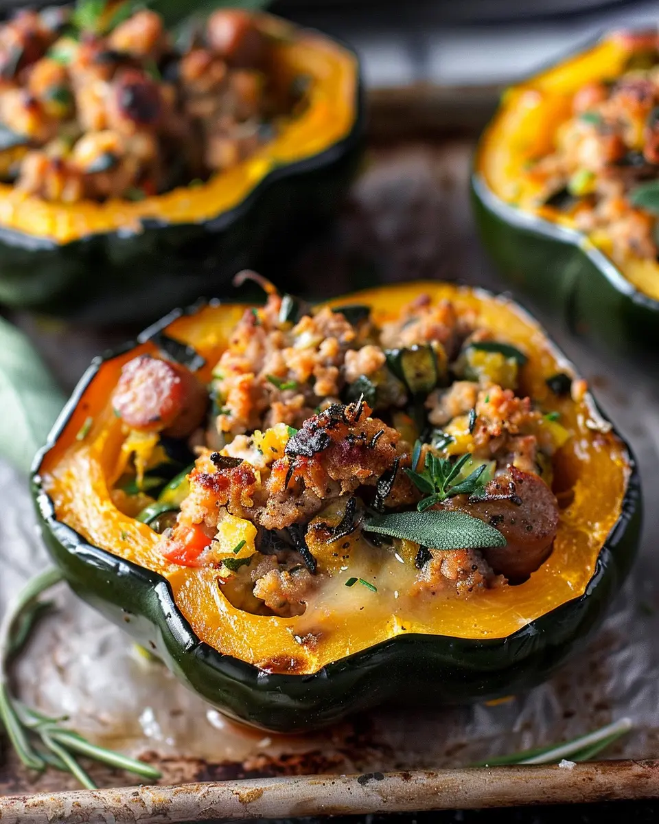 Stuffed Acorn Squash with Sausage for a Cozy Autumn Feast