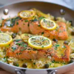 Easy One Pan Creamy Lemon Caper Butter Salmon