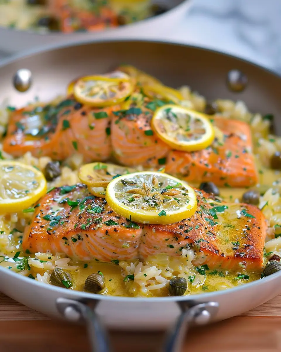 Easy One Pan Creamy Lemon Caper Butter Salmon for a Quick Dinner Delight