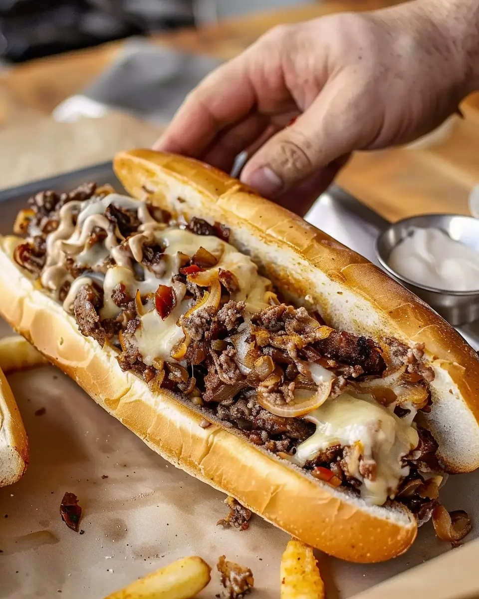 Philly Cheesesteaks Made Juicy with Turkey Bacon and Chicken Ham