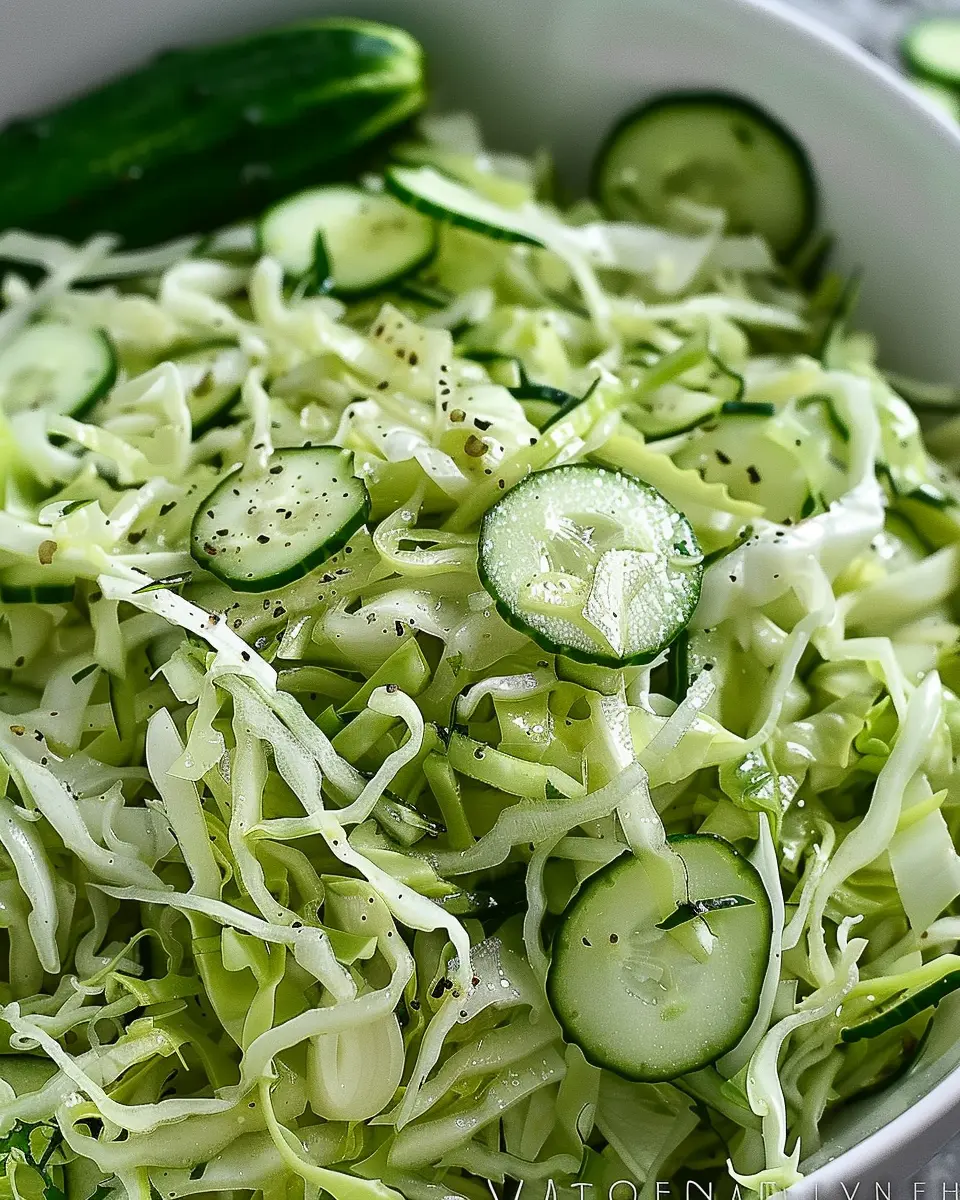 Green Cabbage Cucumber Salad: A Refreshing Side with Turkey Bacon