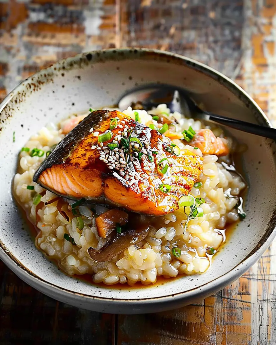 Japanese Style Risotto with Seared Salmon: A Delightful Comfort Dish