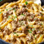 High Protein Creamy Beef Pasta