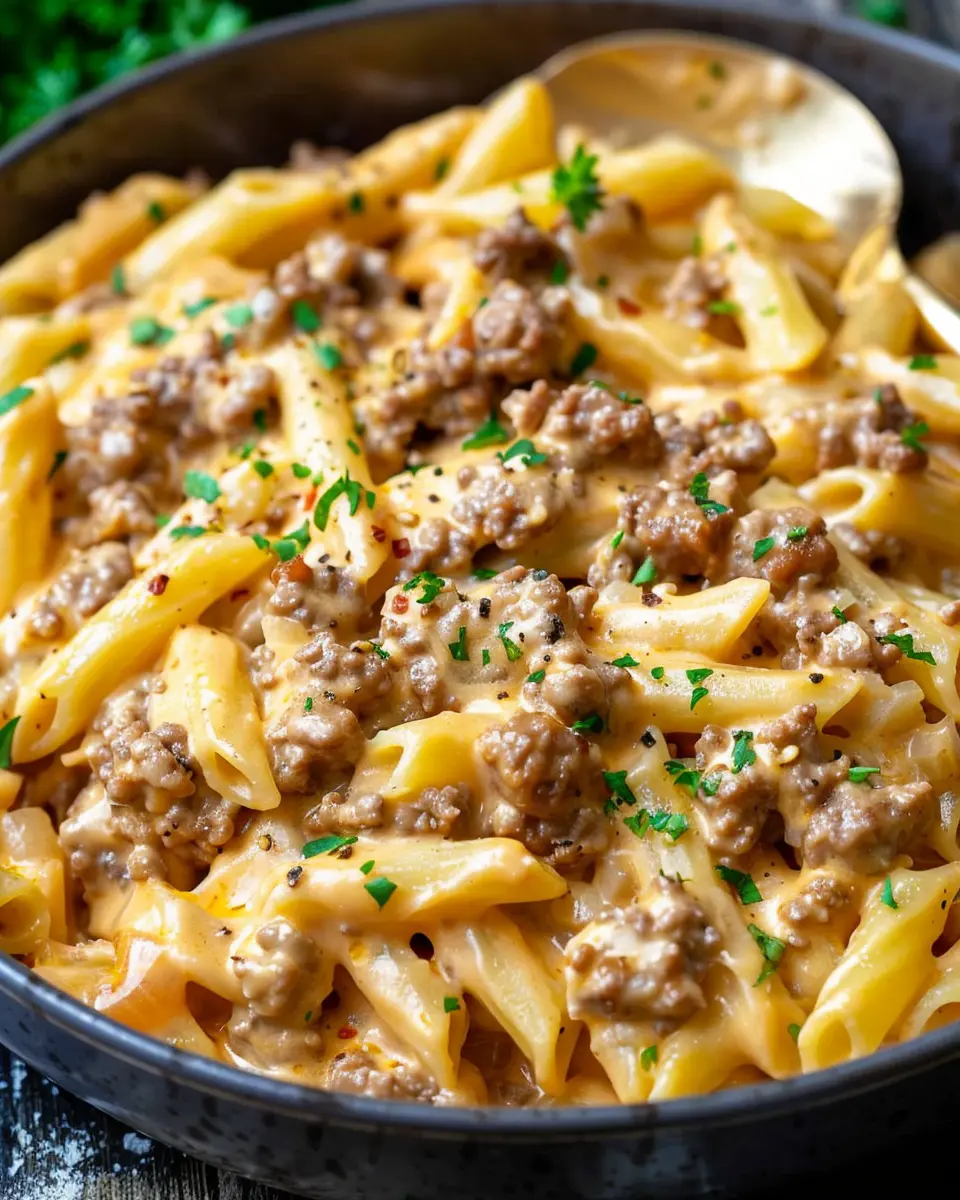 High Protein Creamy Beef Pasta with Turkey Bacon for Dinner Bliss