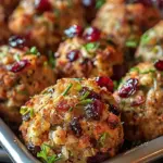 Festive Cranberry Turkey Stuffing Balls