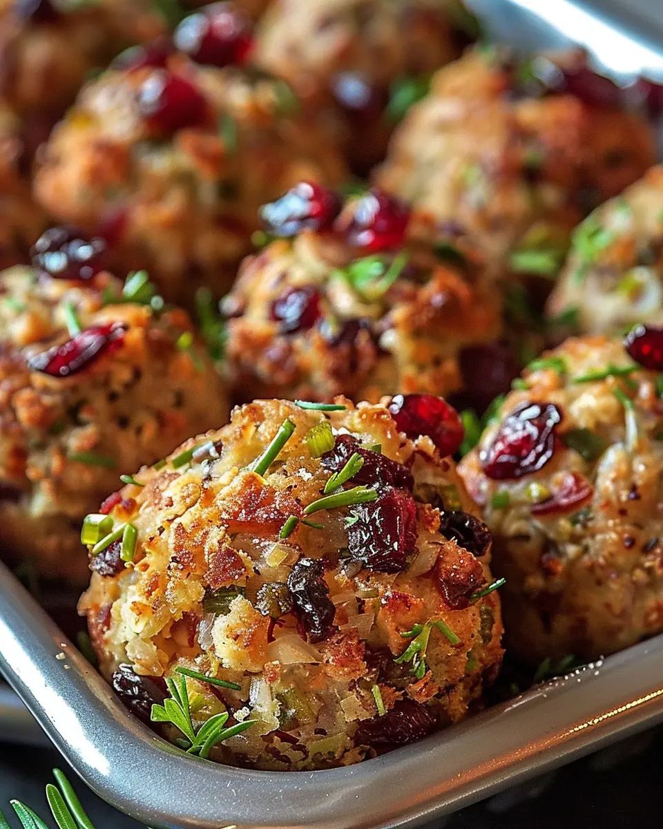 Festive Cranberry Turkey Stuffing Balls: Easy and Indulgent Treats