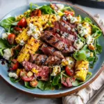 Balsamic Steak Gorgonzola Salad with Grilled Corn