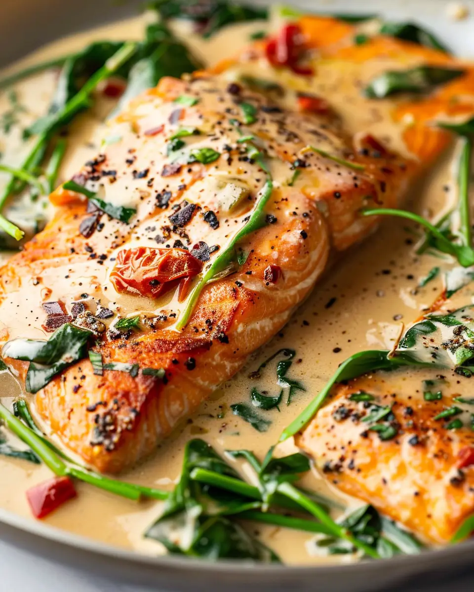 Creamy Tuscan Salmon with Turkey Bacon: A Delightful Dish at Home