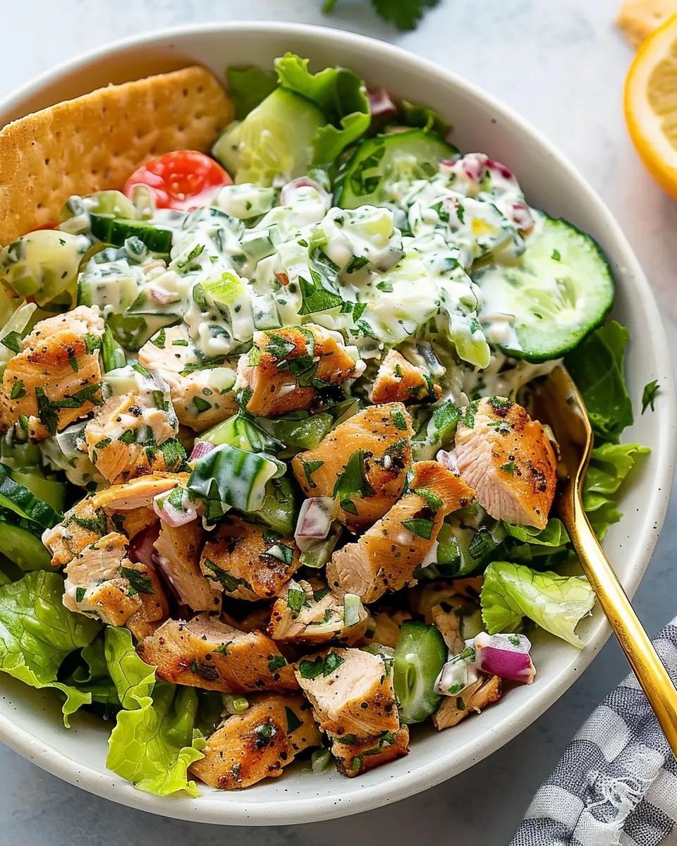 Tzatziki Chicken Salad: Easy Recipe with Turkey Bacon Twist