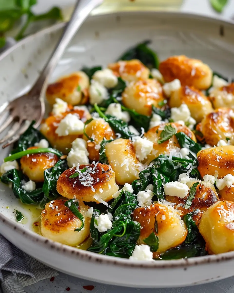 Crispy Gnocchi with Spinach and Feta: Easy Weeknight Delight
