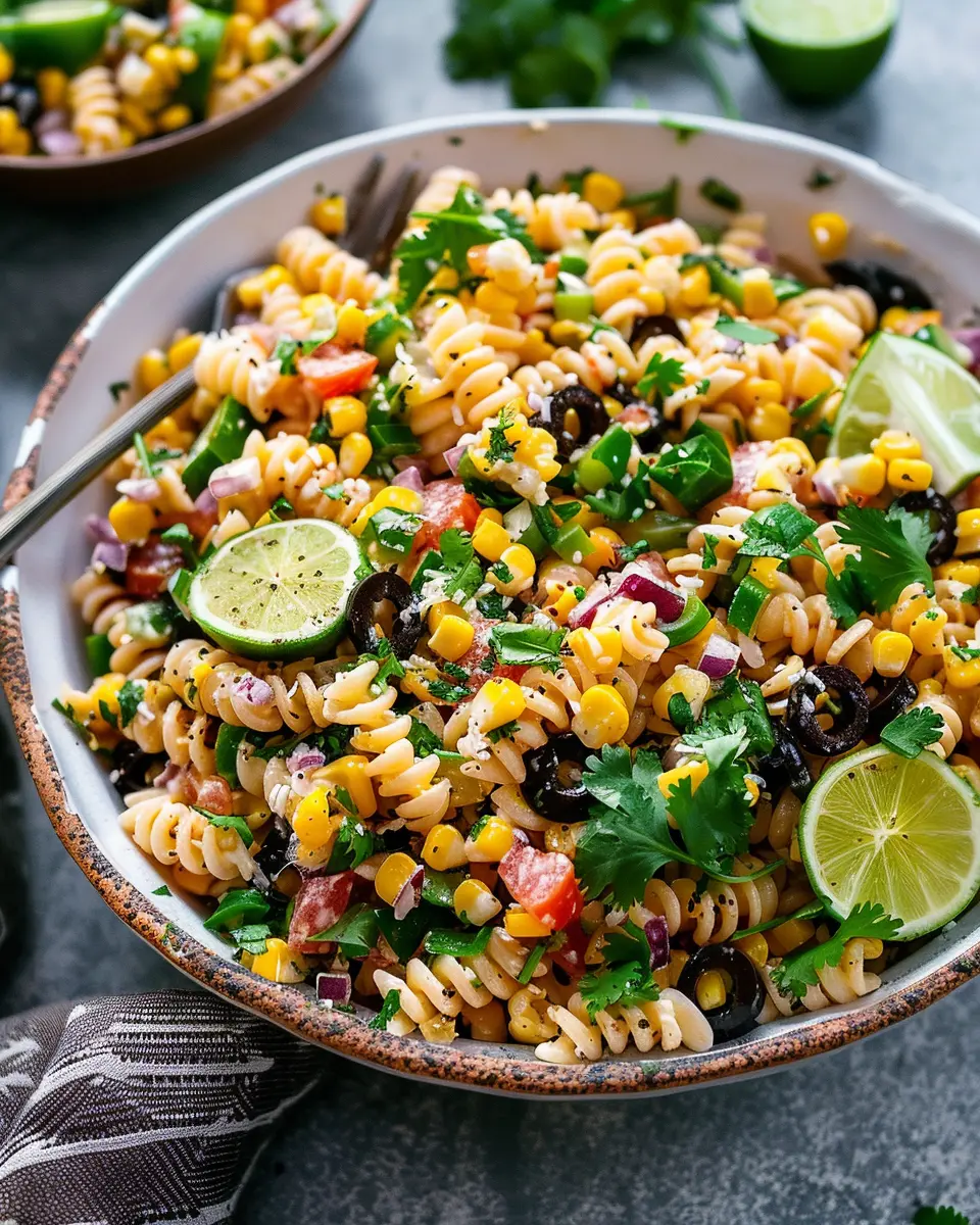 Mexican Street Corn Pasta Salad: Easy &amp; Flavorful with Turkey Bacon