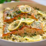 Easy One Pan Creamy Lemon Caper Butter Salmon