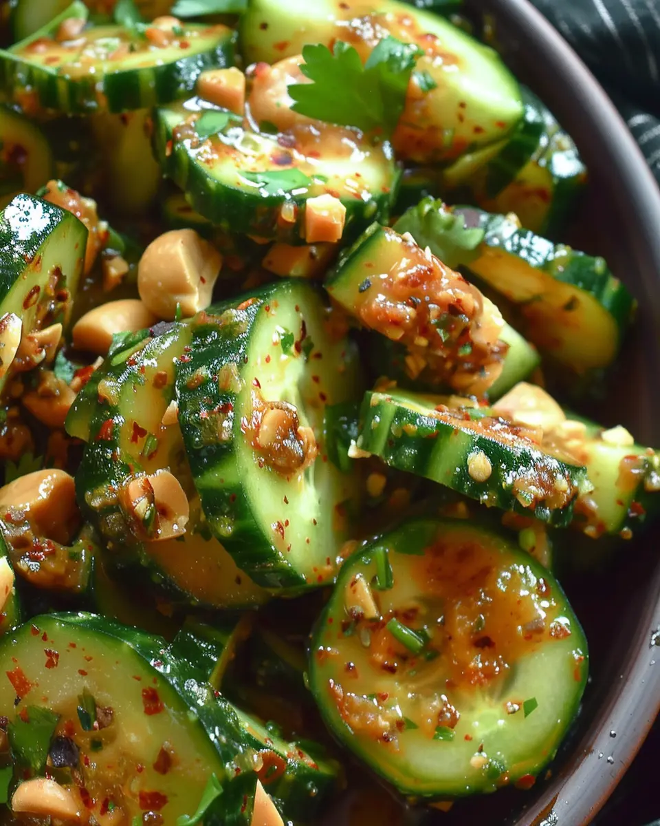 Cucumbers in Spicy Peanut Sauce: A Refreshing Delight for All