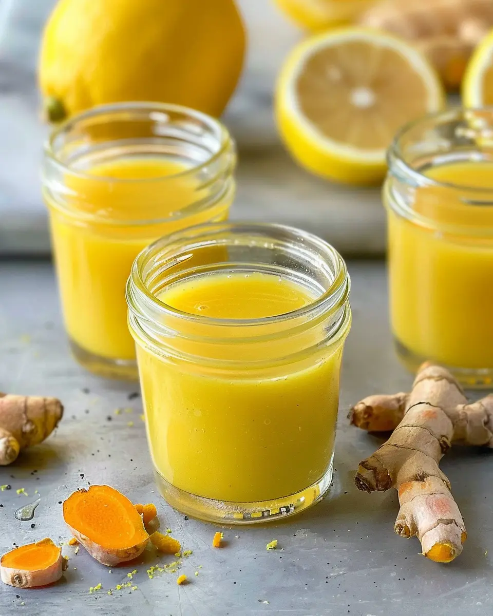 Homemade Lemon Ginger Turmeric Shots for a Healthy Boost